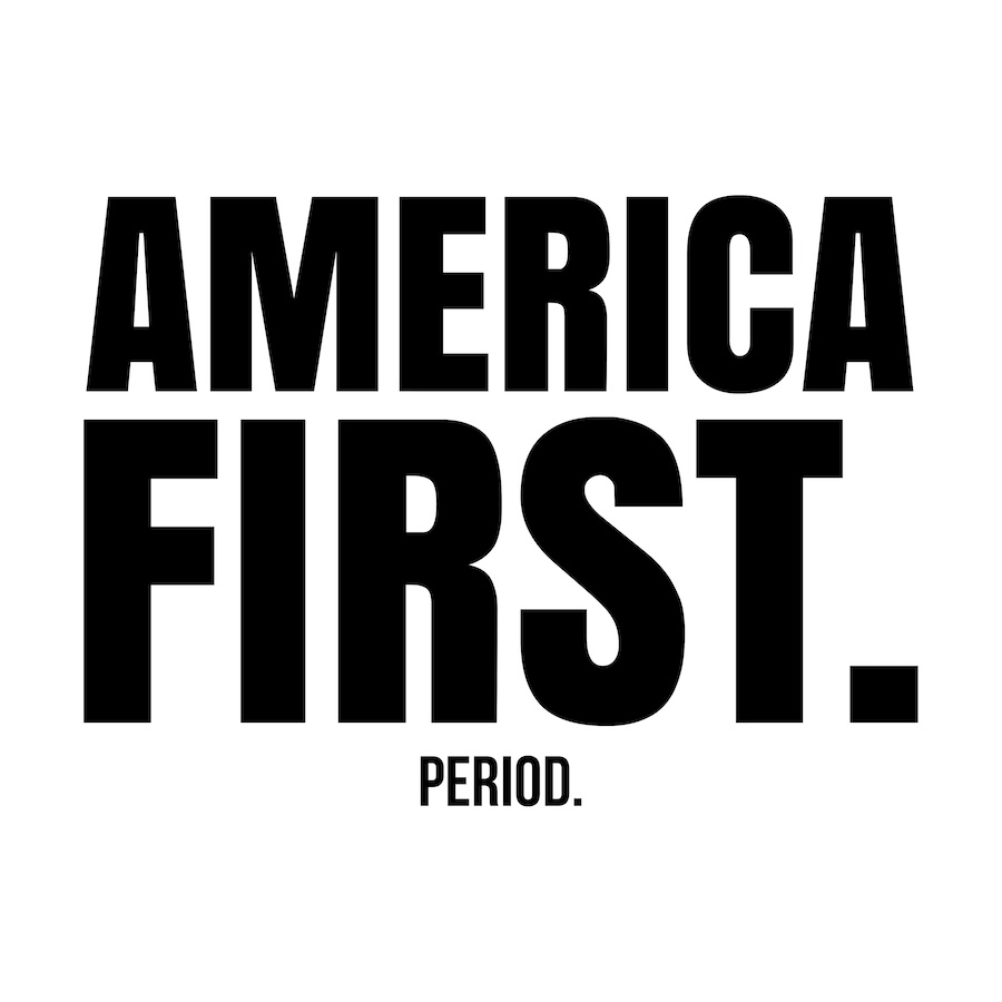 America First Period – Bold Patriotic Typography Art 250th Anniversary — Patriotic Wall Art 1776-2026