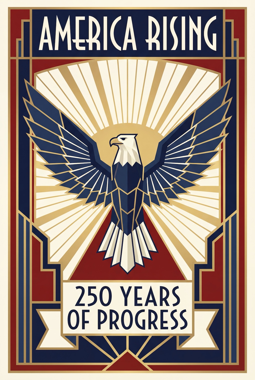 America Rising – 250 Years of Liberty and Progress Patriotic Poster — Patriotic Wall Art 1776-2026