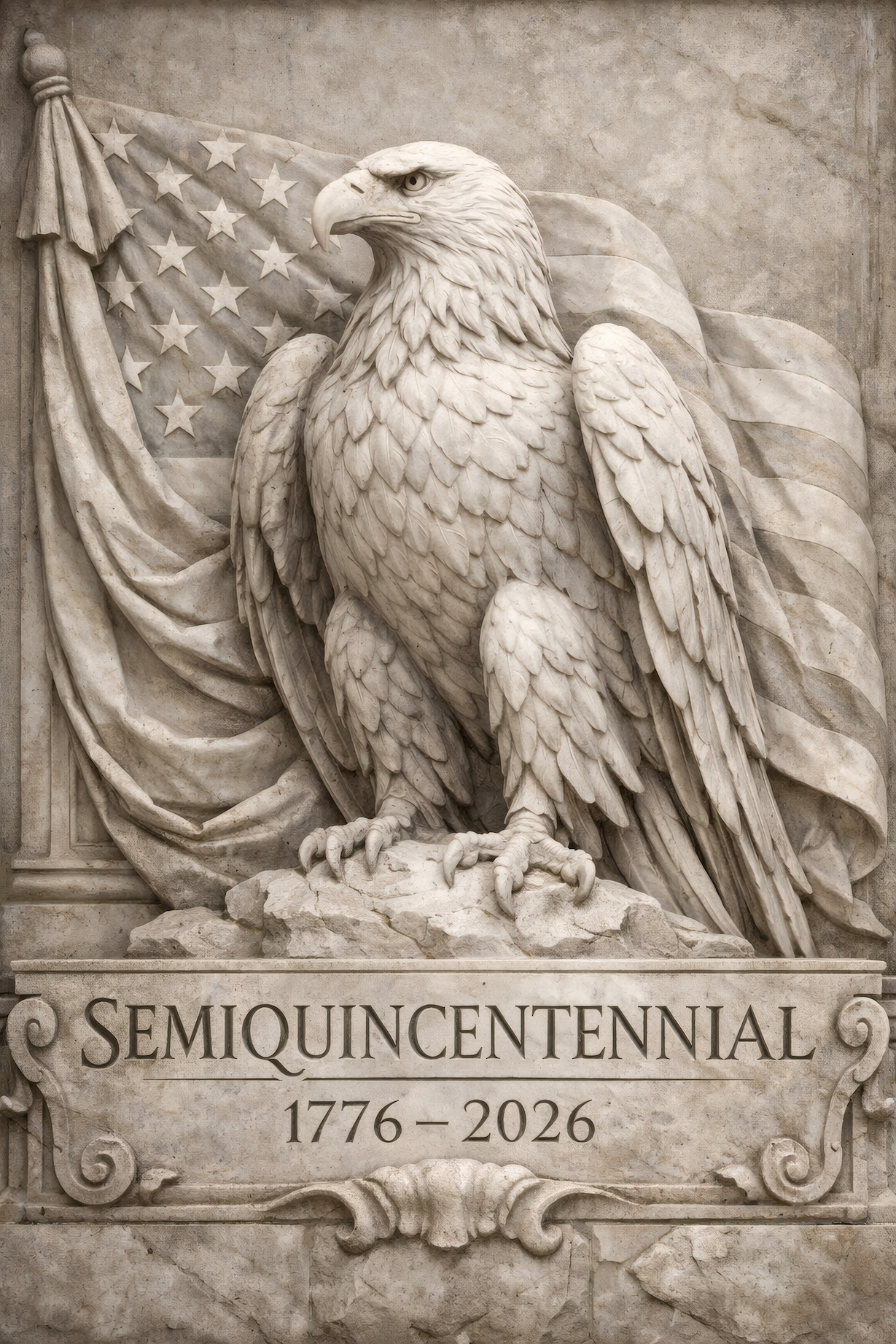 Eagle of the Semiquincentennial – USA 250 Sculptural Heritage Art — Patriotic Wall Art 1776-2026