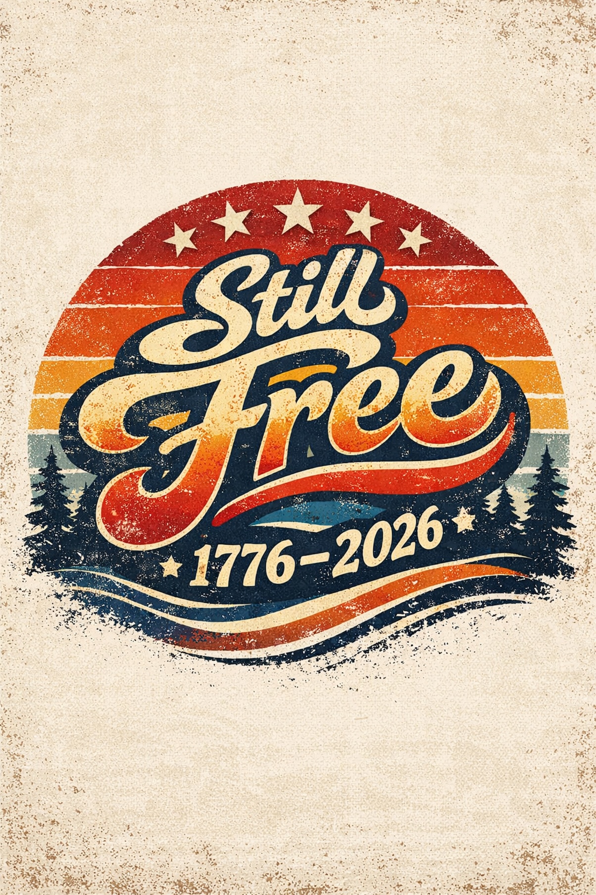 Still Free 1776–2026 – American Eagle Semiquincentennial Celebration Art — Patriotic Wall Art 1776-2026